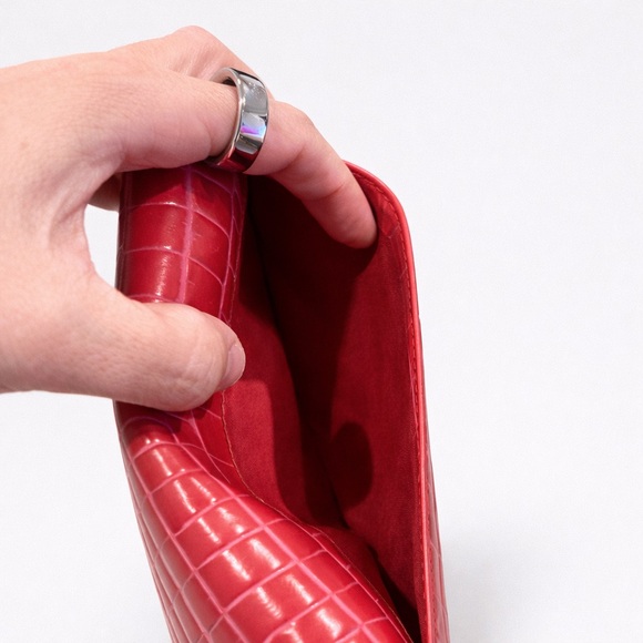 Furla Scarlet Croc-Embossed Leather Continental Snap Closure Wallet - Picture 3 of 4